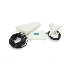 Комплект усилитель GSM304-3G-4G 900 / 1800 / 2100МГц . Усилитель трехдиапазонный, антенна приёма 10м кабеля, антенна ретрансляции 3 метра. White