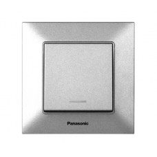Выключатель Panasonic Arkedia Slim одноклавишный с подсветкой, серебряный