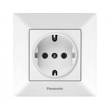 Розетка Panasonic Arkedia Slim с заземлением, быстрый монтаж, белая
