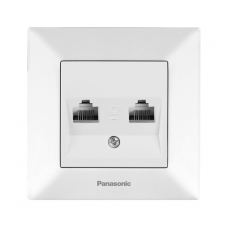 Розетка Panasonic Arkedia Slim компьютерная двойная RJ45 CAT5e, белый