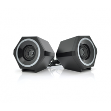 Колонки 2.0 Kisonli L-6060 для ПК и ноутбука, USB + 3.5mm, 2x3W, 20Hz- 20KHz, с подсветкой RGB, Black, BOX