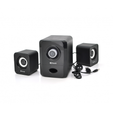 Колонки 2.1 Kisonli U-2900, для ПК и ноутбука, USB + 3.5mm, 5W+2x3W, 20Hz- 20KHz, с сабвуфером, Black, BOX