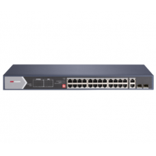 24-портовый неуправляемый Hi-PoE коммутатор Hikvision DS-3E0528HP-E, 20×1000 Мбит / с POE+ (4 Hi-PoE) + 2×1000 Мбит / с SFP