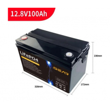 Літій-залізо-фосфатний акумулятор GEAR LiFePO4 12.8V 100AH (BMS-50A / 100A), (328x230x172), 10.1kg до 6000 циклів