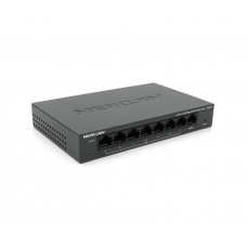 Коммутатор POE Mercury MS08CP с 7 портами POE + 1 порт UP-Link 100Мбит, БП в комплекте