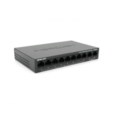 Коммутатор POE Mercury MS10CPS с 8 портами POE + 2 порта UP-Link 100Мбит, БП в комплекте