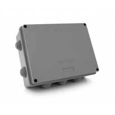 Коробка распределительная наружная PIPO Р80 200х155х80мм; IP54; пластик; (РР) 10 гермовводов; серая / белая