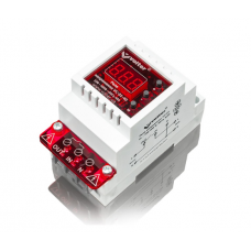 Защитное реле с контролем тока и напряжения Volt-control VC-01-40Т на DIN-рейку, 32А, 7000Вт, 85-400В, трехмодульное (красный индикатор)