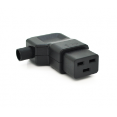 Триконтактний роз'єм IEC320 C19 мама (кутовий), 250V, 16A, під викруткову збірку