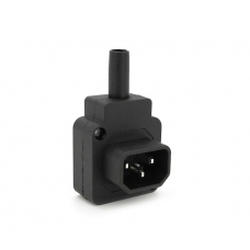 Триконтактний роз'єм IEC320 C14 (кутовий 90°) тато, 250V, 10A, під пайку