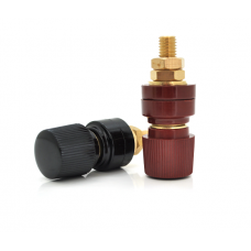 Железная винтовая клемма 8mm черная+красная продаются парой