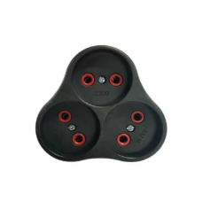 Розетка тройник с заземлением AK303B, Black