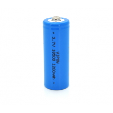 Аккумулятор 18500 Li-Ion Vipow ICR18500 TipTop, 1200mAh, 3.7V, Blue