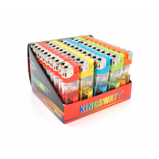 Зажигалка KW-08+фонарик, упаковка 50шт, цена за упаковку, Mix color