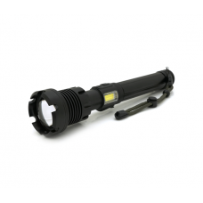 Ліхтар ручний Voltronic XHP90.2, 1LED XHP110, 72W, бічний світлодіод, 7 режими, ZOOM, 2х18650 / без Акб, Black, IP40, кабель USB-micro, 260х60х35мм, BOX