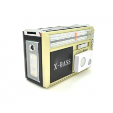 Радиоприемник GOLON RX381BT, LED, 3W, AM / FM радио, Входы microSD, USB, Bluetooth, питание от 220+АКБ+2*LR20, корпус пластмасс, BOX