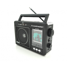 Радиоприемник GOLON RX99UAR, 5W, AM / FM радио, Входы SD, USB, питание от 220+АКБ+4*LR20, корпус пластмасс, Black, BOX