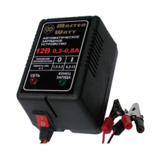 Автоматичне ЗУ для акумулятора MW-AZU12 12V (1,3-13Ah) (MF,WET,AGM,GEL,NICD,NIMH), 180-240V, Ток заряду 0.3-0.8A, крокодили в комплекті