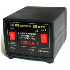 Автоматичне ЗУ для акумулятора MW-AZU12-5A 12V (4.5-100Ah) (MF,WET,AGM,GEL), 180-245V, Ток заряда режим-0,8А / 5А, крокодили в комплекті