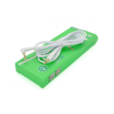 Кабель iKAKU KSC-522 PUSHENG AUX Audio DC3.5 папа-папа 2.0м, GOLD Stereo Jack, (круглый) White cable, Box