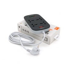 Мережевий фільтр LDNIO SC4407, 4 Розетки + 4 USB, 2 м, перетин 3х0,75мм, White, Box