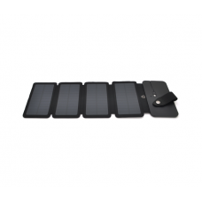 Solar panel 4 Foldings, built-in microUSB cable, Output: 5 / 1 А(USB), plastic, Black, Corton box