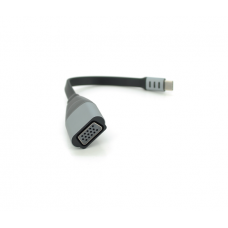 Конвертер Type-C (папа) / VGA(мама), 18cm, плоский, Black-gray