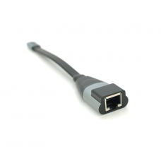 Конвертер Type-C (папа) / RJ-45(мама), 18cm, плоский, chip:RTL8153, 1000Mbps, Black