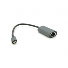 Конвертер Type-C (папа) / RJ-45(мама), 18cm, круглый, chip:RTL8153, 1000Mbps, Gray