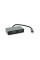 Хаб Type-C(папа) аллюминиевый, HDMI(мама)+VGA(мама)+USB3.0(мама)+PD(мама), 23cm, Silver