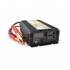 Інвертор напруги Wm-3200 (1900Вт) + Charge 8A, 12 / 220 з апроксимованою синусоїдою, 1 універсальна розетка + USB, клем + крокодили