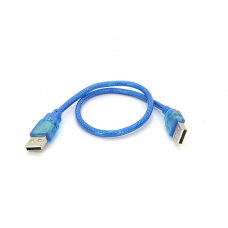 Кабель USB 2.0 RITAR AM / AM, 0.3m, прозрачный синий