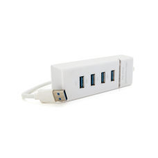 Хаб USB 3.0 UH-303, 4 порта, поддержка до 1TB, White, Blister