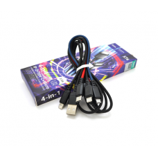 Кабель HOCO X76 USB-1 4 in 1 Micro / 2*Iphone / Type-C, 2A, длина 1м, Mix color, Box