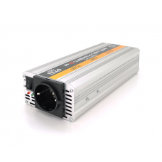 Інвертор напруги POWERMASTER-1000(600Вт), 12 / 220V, approximated, 1 універсальна розетка, клем + крокодили, Box