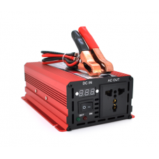 Інвертор напруги ST600CP (DC:300W), 12 / 220V з апроксимованою синусоїдою, 1 універсальна розетка, крокодили, BOX