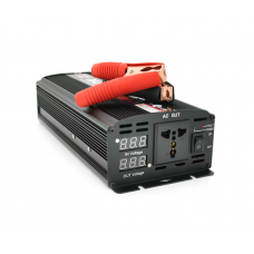 Інвертор напруги ST2500CP (DC:1250W), 12 / 220V з апроксимованою синусоїдою, 1 універсальна розетка, крокодили, BOX