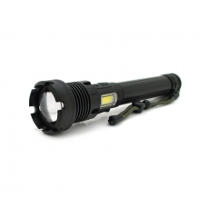 Ліхтар ручний Voltronic XHP90, 1LED XHP90, 45W, бічний світлодіод, 7 режими, ZOOM, 2х18650 / 6200mah, Black, IP40, кабель USB-Type-С, 260х60х35мм, BOX