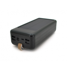 Power bank KKD-8W 80000 mAh Solar, flashlight, Input: 5V / 2.1A(microUSB, TypeC, Lightning), Output: 5V / 2.1A(4xUSB), plastic, Black, BOX