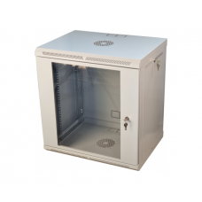 Шафа телекомунікаційна 19" VAGO 12U, настінна, двері акрил, сіра, (640х600х600)