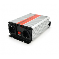 Інвертор напруги RITAR RSX-1000, 12V / 220V, 1000W з апроксимувати синусоїдою, 2xShuko, 1xUSB, клемні дроти, BOX