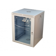 Шафа телекомунікаційна 19" VAGO 15U, настінна, двері акрил, сіра, (775х600х600)