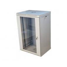 Шафа телекомунікаційна 19" VAGO 18U, настінна, двері акрил, сіра, (910х600х450)