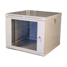 Шафа телекомунікаційна 19" VAGO 9U, настінна, двері акрил, сірий, (505х600х600)