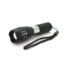 Ліхтар ручний CATA CT-8025, 1LED Cree XM-L T6, 10W, 5 режимів, ZOOM, 18650 / 3400 вбудований, Black, IP44, microUSB, 132х33х27мм, BOX