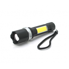 Ліхтарик ручний LATERNA M919, COB+ 3W XPE led, Zoom, 2+1 режим, корпус метал, вбудований аккум, USB кабель, IP40, 140х33х26, Box