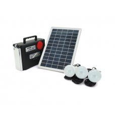 Переносной фонарь SilverTools ST-1980+ Solar, 2 режима, Радио+ Bluetooth колонка, встроенный аккум, 3 лампочки 3W, USB выход, Black, Box