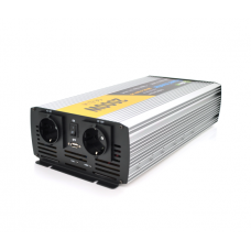 Инвертор напряжения Solinved Sol-Yb24-2000M, 24V / 220V, 2000W с аппроксимированной синусоидой, 2Shuko, USB, клеммные провода