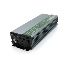 Инвертор напряжения Demuda DMDPSW-800W, 12V / 220V, 800W с правильной синусоидой, 1 универсальная розетка, 2 USB, клемные провода