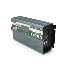 Инвертор напряжения Demuda DMDPSW-2000W, 12V / 220V, 2000W с правильной синусоидой, 2 универсальные розетки, 2 USB, Rj 45, клемные провода